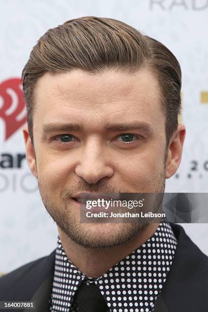 Justin Timberlake attends the Target Presents The iHeartRadio "20/20" Album Release Party With Justin Timberlake at El Rey Theatre on March 18, 2013...