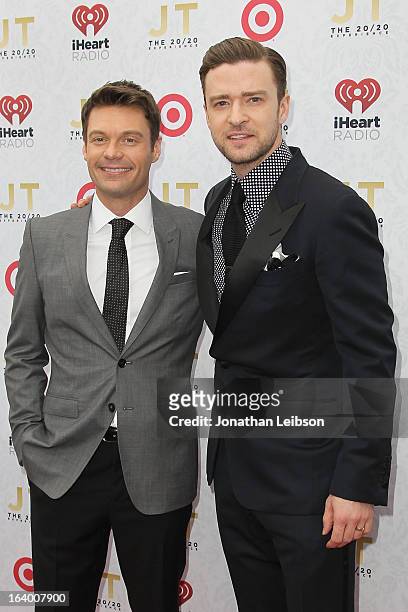 Ryan Seacrest and Justin Timberlake attend the Target Presents The iHeartRadio "20/20" Album Release Party With Justin Timberlake at El Rey Theatre...