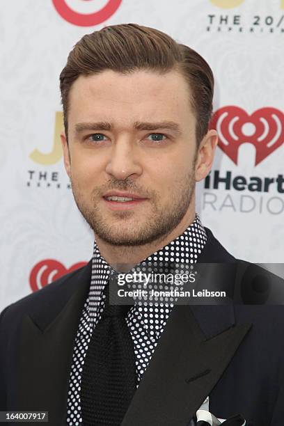 Justin Timberlake attends the Target Presents The iHeartRadio "20/20" Album Release Party With Justin Timberlake at El Rey Theatre on March 18, 2013...