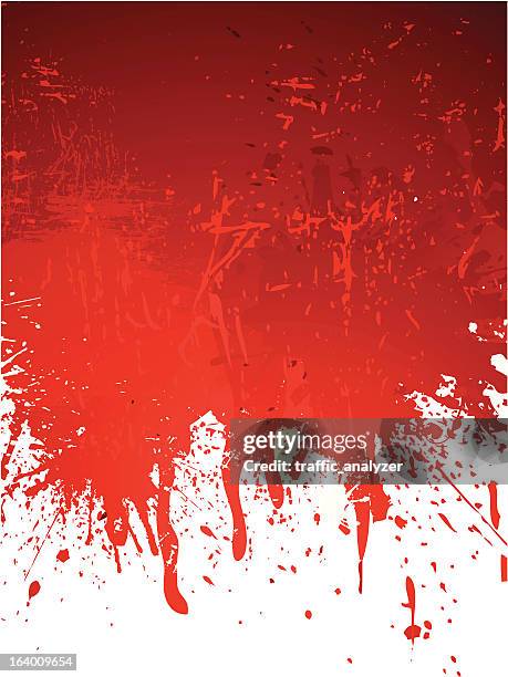 illustrazioni stock, clip art, cartoni animati e icone di tendenza di sfondo grunge astratto rosso - blood splatter