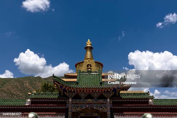 a glimpse of labrang monastery - monastery stock pictures, royalty-free photos & images