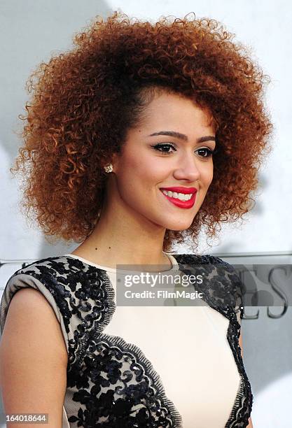 Actress Nathalie Emmanuel attends "Game Of Thrones" Los Angeles premiere presented by HBO at TCL Chinese Theatre on March 18, 2013 in Hollywood,...