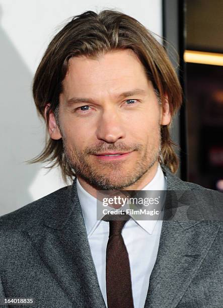 Actor Nikolaj Coster-Waldau attends "Game Of Thrones" Los Angeles premiere presented by HBO at TCL Chinese Theatre on March 18, 2013 in Hollywood,...