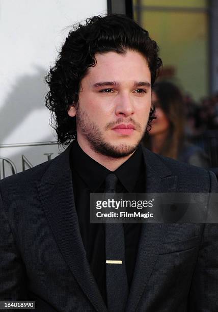 Actor Kit Harington attends "Game Of Thrones" Los Angeles premiere presented by HBO at TCL Chinese Theatre on March 18, 2013 in Hollywood, California.