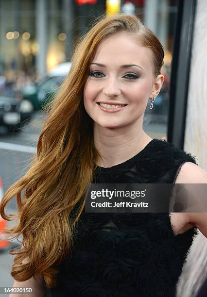 Actress Sophie Turner arrives to HBO's "Game Of Thrones" Los Angeles Premiere at TCL Chinese Theatre on March 18, 2013 in Hollywood, California.