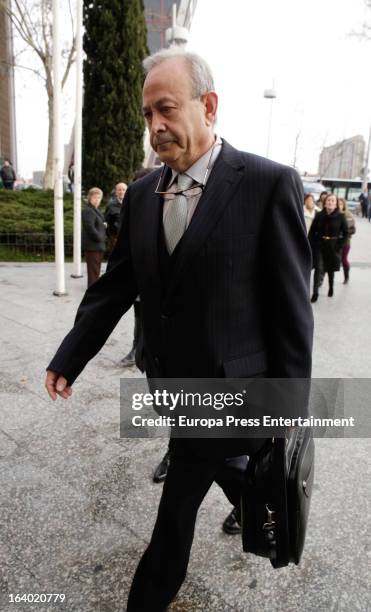 Judge Jose Castro attends Madrid court to take statements to witness of 'Noos Case', in which Princess Cristina's husband Inaki Urdangarin is...