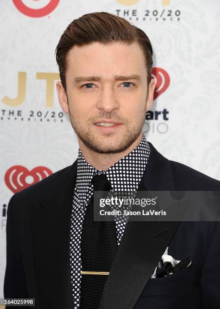 Justin Timberlake attends the "20/20" album release party at El Rey Theatre on March 18, 2013 in Los Angeles, California.