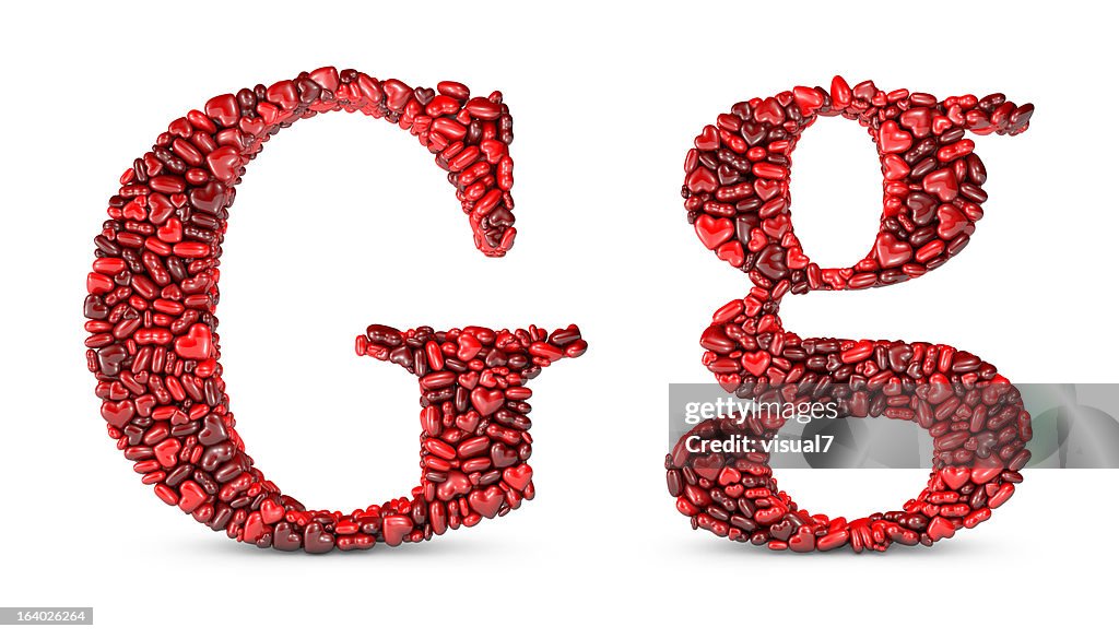 Heart Letter G