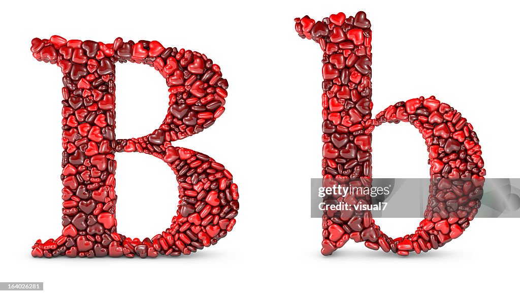 Heart Letter B