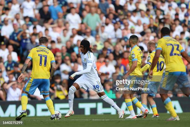 Djed Spence of Leeds United in possession during the SkyBet Championship match between Leeds United and Sheffield Wednesday at Elland Road, Leeds on...