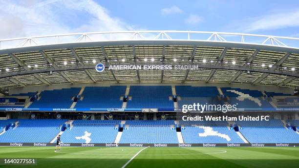 General view of the stadium prior to the Premier League match between Brighton & Hove Albion and West Ham United at American Express Community...