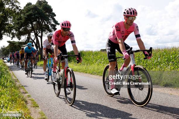 Jens Keukeleire of Belgium and Thomas Scully of New Zealand and Team EF Education-Easypost compete during the 19th Renewi Tour 2023, Stage 4 a...