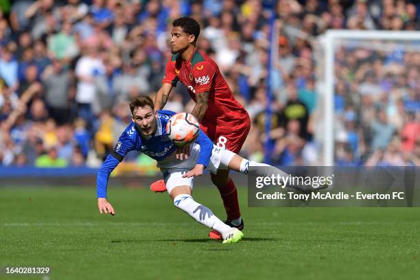 James Garner of Everton during the Premier League match between Everton FC and Wolverhampton Wanderers at Goodison Park on August 26, 2023 in...