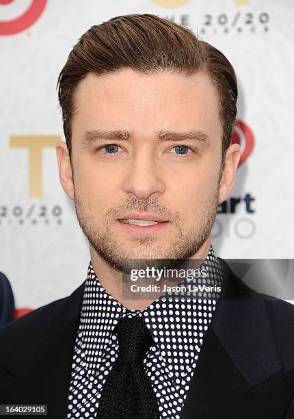 Justin Timberlake attends the "20/20" album release party at El Rey Theatre on March 18, 2013 in Los Angeles, California.