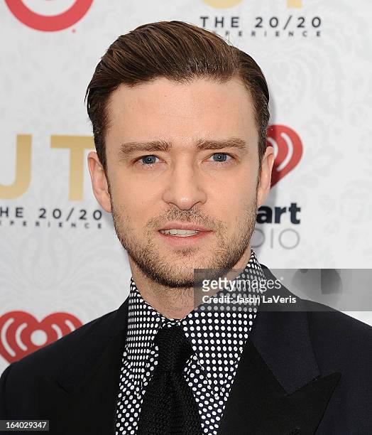 Justin Timberlake attends the "20/20" album release party at El Rey Theatre on March 18, 2013 in Los Angeles, California.