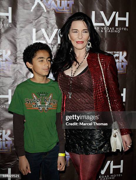 James Brown jr and Tomi Rae Brown attend the Raiding the Rock Vault VIP opening and red carpet at the LVH Hotel & Casino on March 18, 2013 in Las...