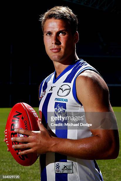 North Kangaroos captain Andrew Swallow poses during the AFL Captains media Day at Etihad Stadium on March 19, 2013 in Melbourne, Australia.