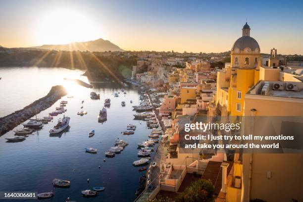 hiking ischia and procida isle, napoli. campania region, italy - southern italy stock pictures, royalty-free photos & images