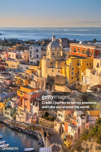 hiking ischia and procida isle, napoli. campania region, italy - sierra capri fotografías e imágenes de stock