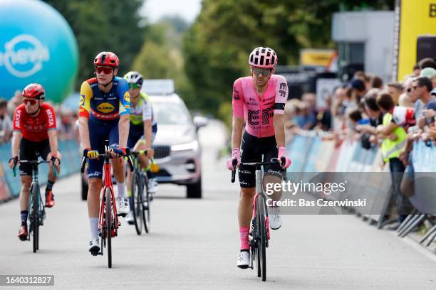 Thomas Scully of New Zealand and Team EF Education-Easypost crosses the finish line during the 19th Renewi Tour 2023, Stage 4 a 179.4km stage from...