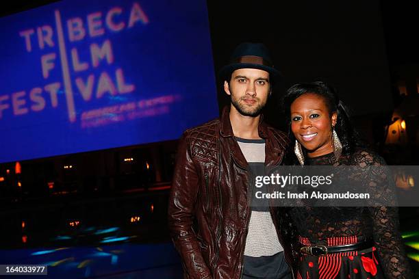 Actor Michael Steger and his wife, actress Brandee Tucker, attend the 2013 Tribeca Film Festival LA Reception at The Beverly Hilton Hotel on March...