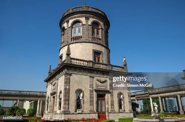 chapultepec castle tower (torre/caballero alto del castillo de chapultepec), chapultepec park, mexico city, mexico - castillo de chapultepec stock pictures, royalty-free photos & images