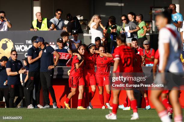 Sara Martinez of America de Cali celebrates a goal during the Women’s Cup 2023, third and fourth place football match, played between River Plate and...