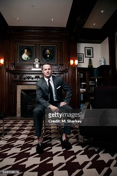 Shoe designer Alejandro Ingelmo is photographed for Out Magazine on September 19, 2012 at the Stanford White Library in the Chatwal Hotel in New York...