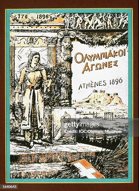 An offical poster from the 1896 Athens Olympic Games on display at the IOC Olympic Museum in Lausanne, Switzerland. \ Mandatory Credit: IOC Olympic...