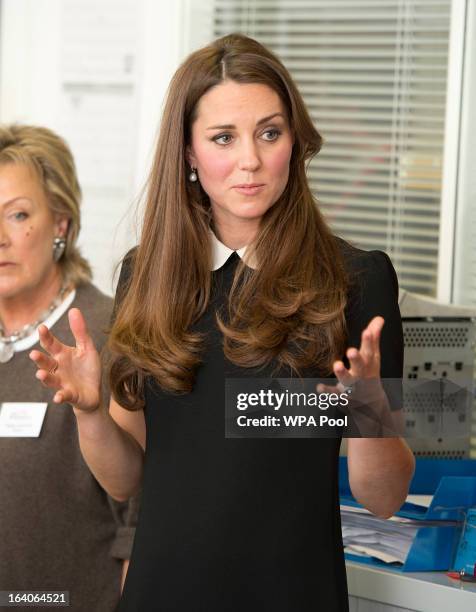 Catherine, Duchess of Cambridge during her visit to the offices of Child Bereavement UK on March 19, 2013 in Saunderton, Buckinghamshire.