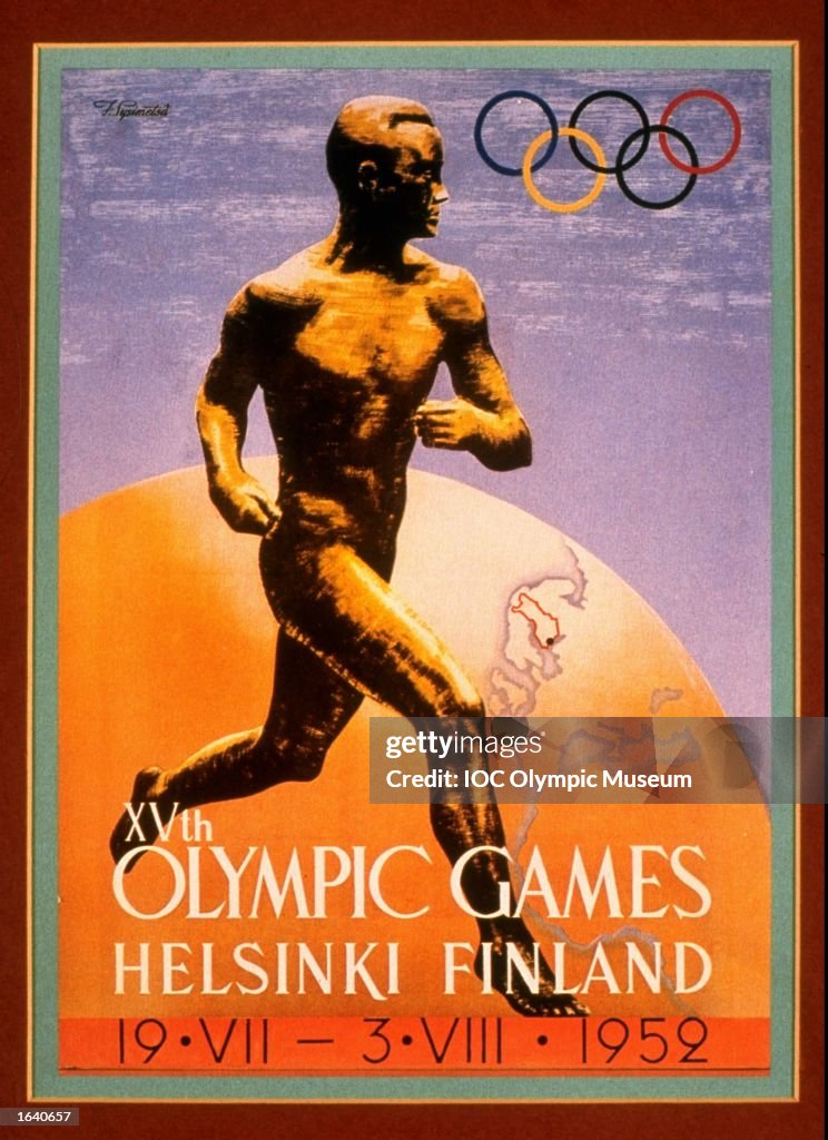 The 1952 Helsinki offical poster on display