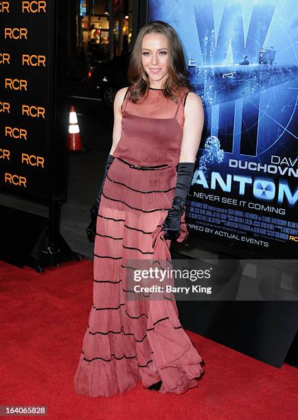 Actress April Billingsley arrives at the Los Angeles premiere of 'Phantom' held at TCL Chinese Theatre on February 27, 2013 in Hollywood, California.