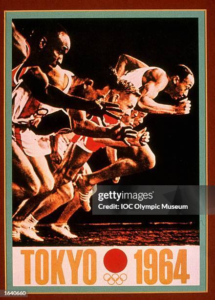 An offical poster from the 1964 Tokyo Olympic Games on display at the IOC Olympic Museum in Lausanne, Switzerland, 1999. \ Mandatory Credit: IOC...