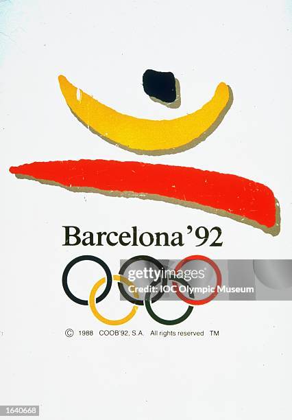 An offical poster from the 1992 Barcelona Olympic Games on display at the IOC Olympic Museum in Lausanne, Switzerland. \ Mandatory Credit: IOC...