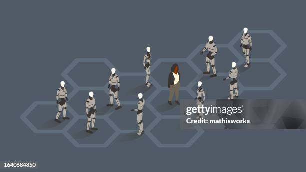differentiation - surrounded by technology stock illustrations
