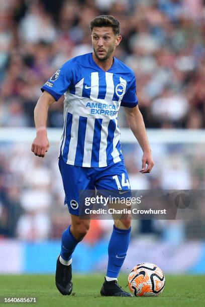 Adam Lallana of Brighton & Hove Albion in action during the Premier League match between Brighton & Hove Albion and West Ham United at American...