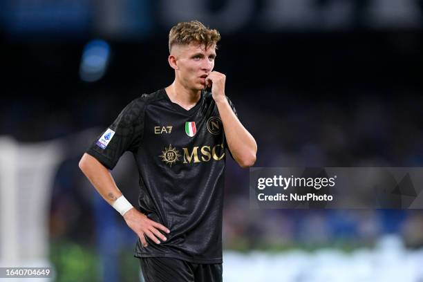 Jesper Lindstrom of SSC Napoli looks on during the Serie A Tim match between SSC Napoli and SS Lazio at Stadio Diego Armando Maradona on September 2,...