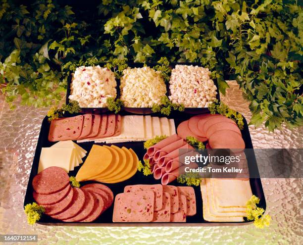 deli meat and cheese platter - baloney 個照片及圖片檔