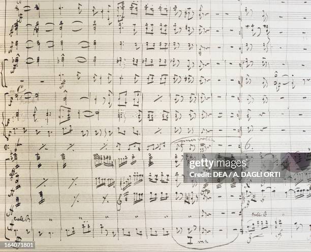New world symphony, handwritten score by Antonin Leopold Dvorak , Bohemian composer. Praga, Prazska Konzervator