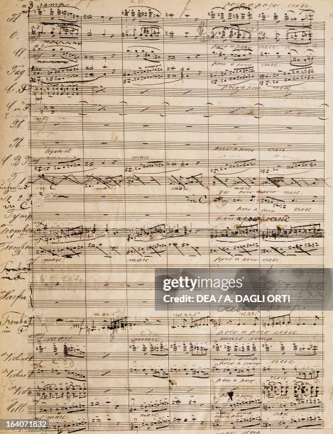 Handwritten score for the Eighth Symphony, by Anton Bruckner . Vienna, Gesellschaft Der Musikfreunde