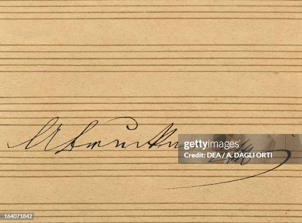 Anton Bruckner's signature on a score. Vienna, Gesellschaft Der Musikfreunde