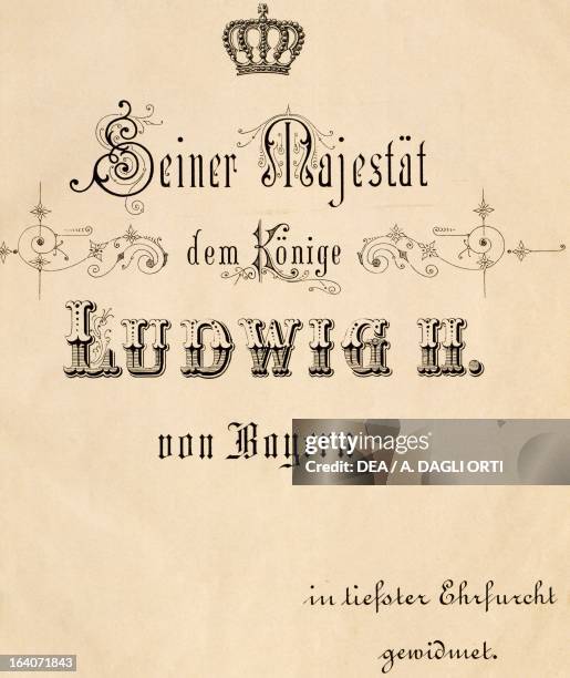 Dedication of the Eighth Symphony to Ludwig II, by Anton Bruckner . Vienna, Gesellschaft Der Musikfreunde