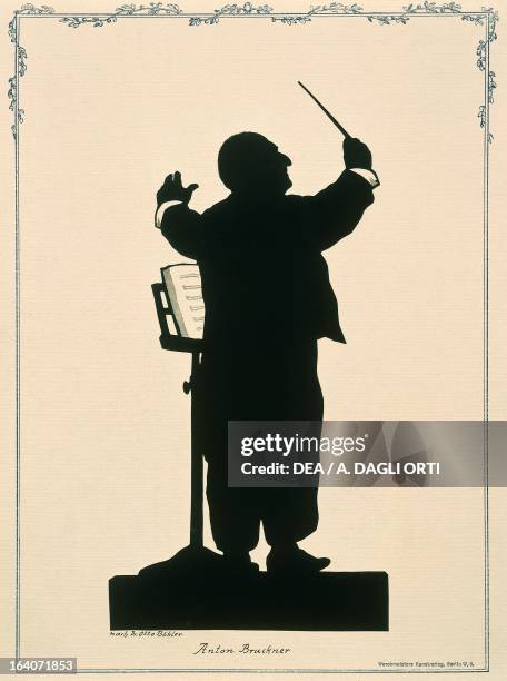 Silhouette of Anton Bruckner , Austrian composer. Vienna, Historisches Museum Der Stadt Wien