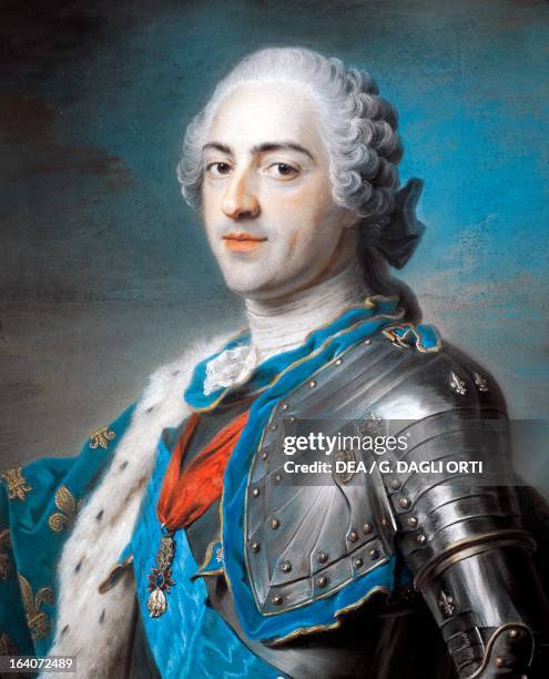 Portrait of Louis XV of France pastel by Maurice Quentin de La Tour , 54x64 cm. Paris, Musée Du Louvre