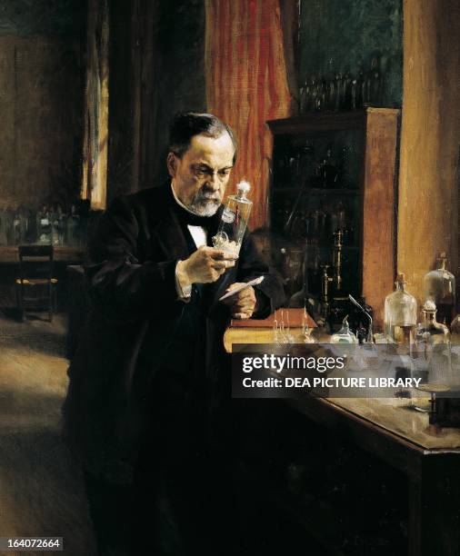 Louis Pasteur , French chemist, biologist, and microbiologist, in his laboratory. Painting by Albert Edelfelt , 1885. Paris, Musée D'Orsay