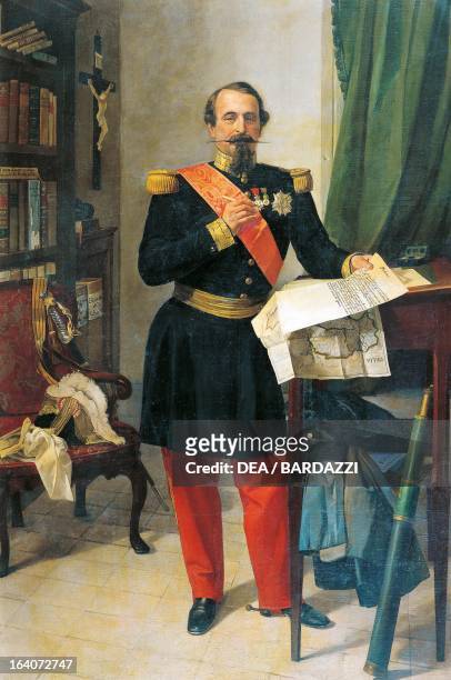 Portrait of Napoleon III , ca 1860, President of the French Republic and Emperor of France. Painting by Gaetano Belvederi, olio su tela. Bologna,...