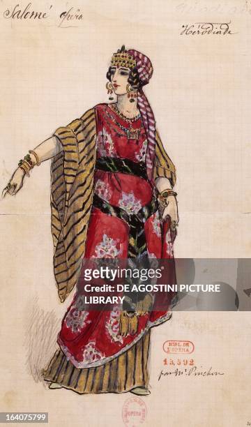 Herodias, sketch by Joseph Porphyre Pinchon for Salome, by Richard Strauss , performed the Opera Garnier in Paris, May 3, 1910. Paris,...