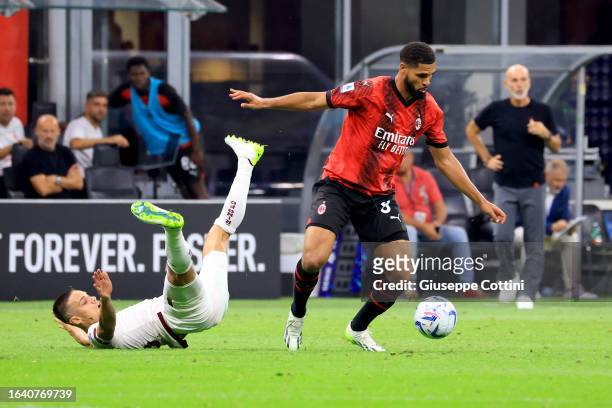 Ruben Loftus-Cheek of AC Milan in action during the Serie A TIM match between AC Milan and Torino FC at Stadio Giuseppe Meazza on August 26, 2023 in...