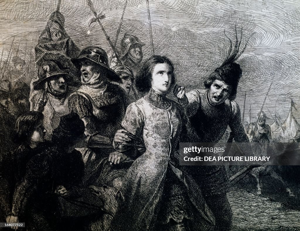 Joan of Arc being taken prisoner at Compiegne...
