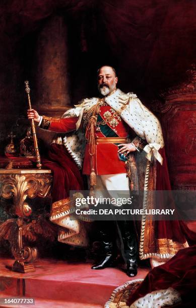 Portrait of Edward VII , King of the United Kingdom of Great Britain and Ireland, King of the British Dominions and Emperor of India. Painted by Luke...